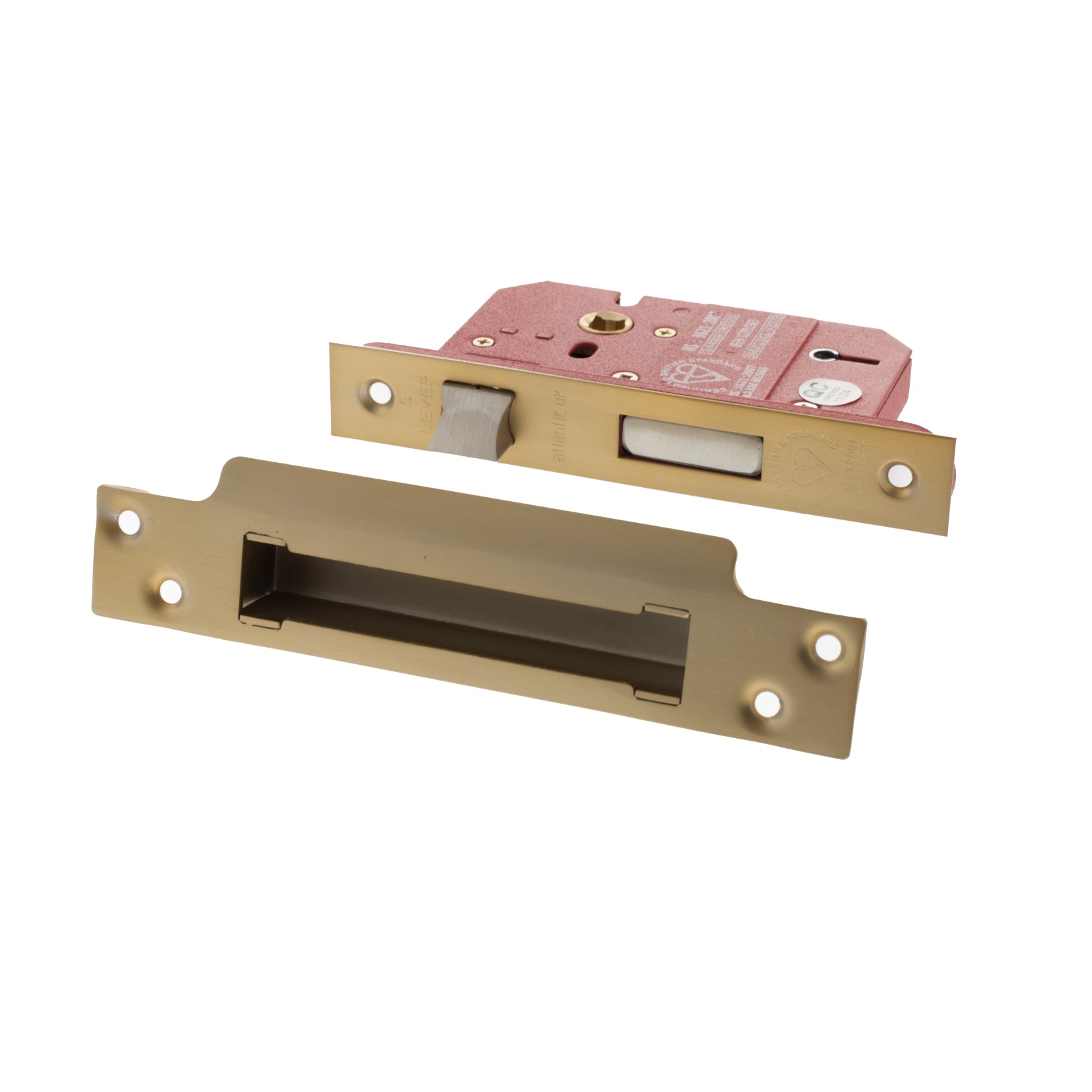 Atlantic 5 Lever Key Sashlock [BS] 3" - Satin Brass