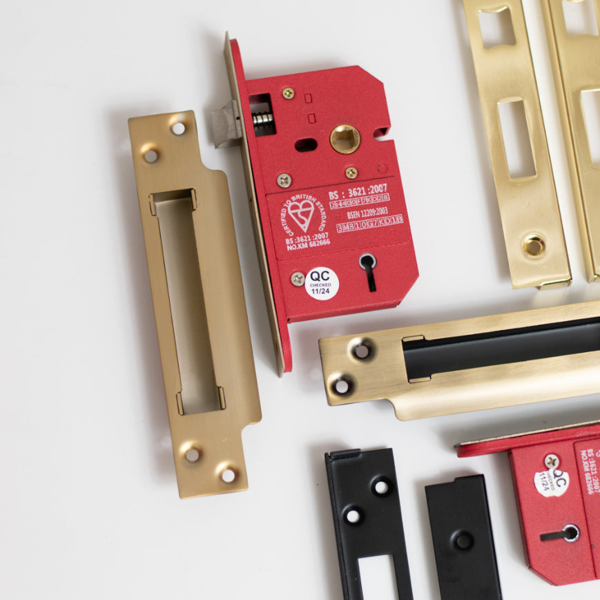 Atlantic 5 Lever Key Sashlock [BS] Keyed Alike 3" - Satin Chrome
