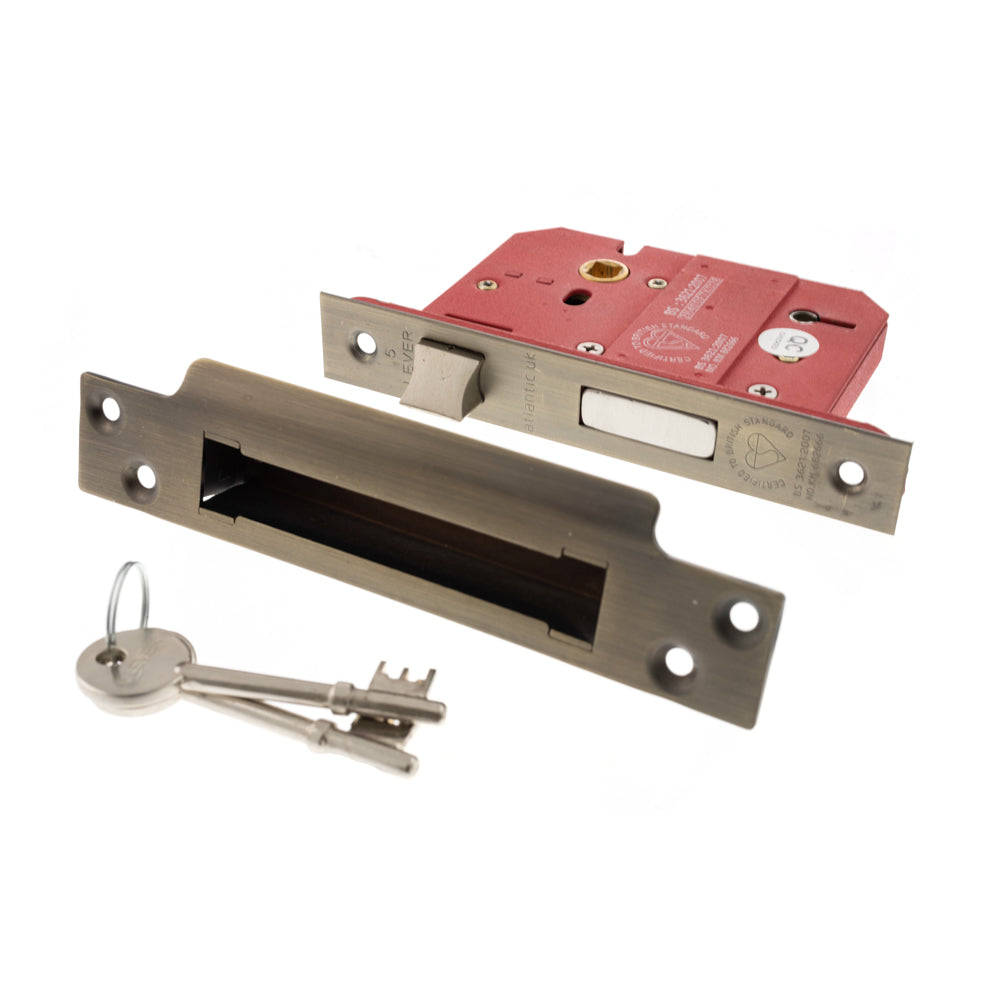 Atlantic 5 Lever Key Sashlock [BS] 3" - Urban Bronze