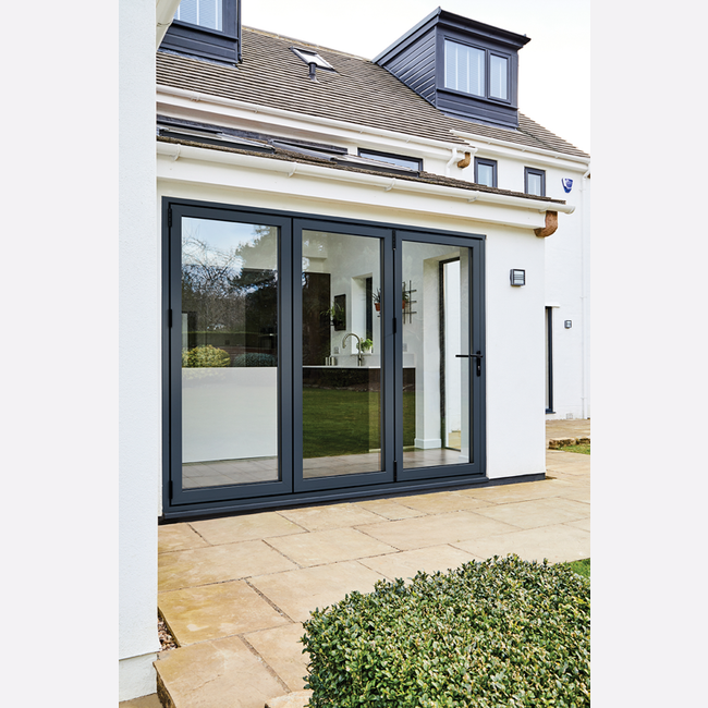 LPD Aluminium Prefinished Grey Folding-Sliding Door Set - 3+0 (2390mm x 2090mm)