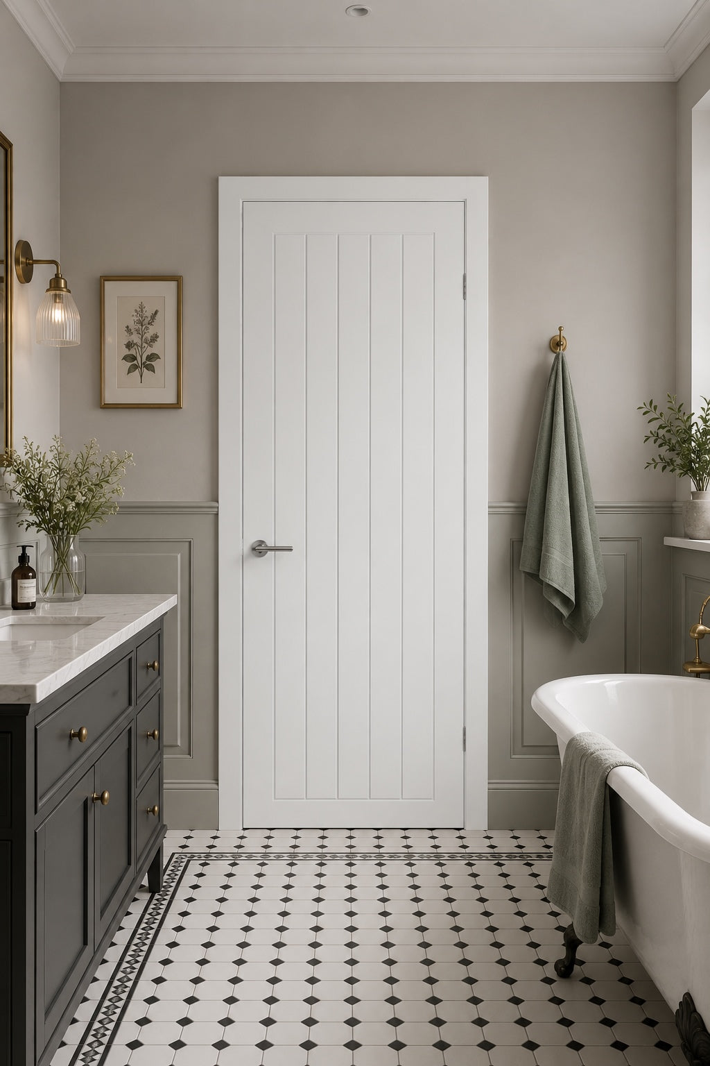 White Primed 5 Panel Internal Door - Artis Denver (Mexicano Style)