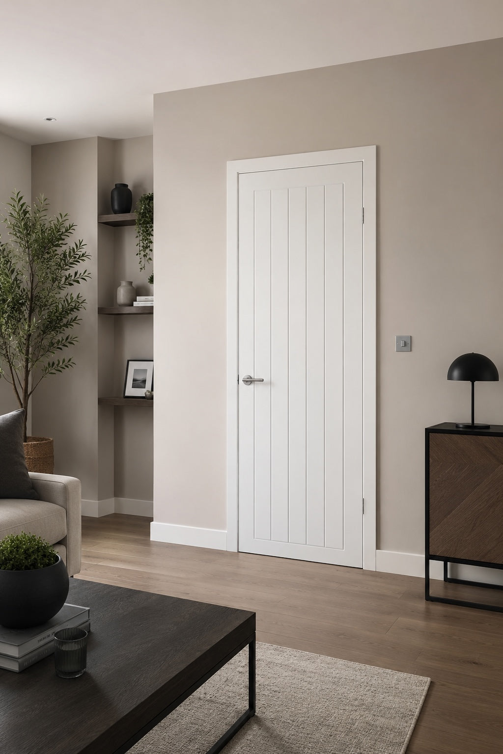 White Primed 5 Panel Internal Door - Artis Denver (Mexicano Style)