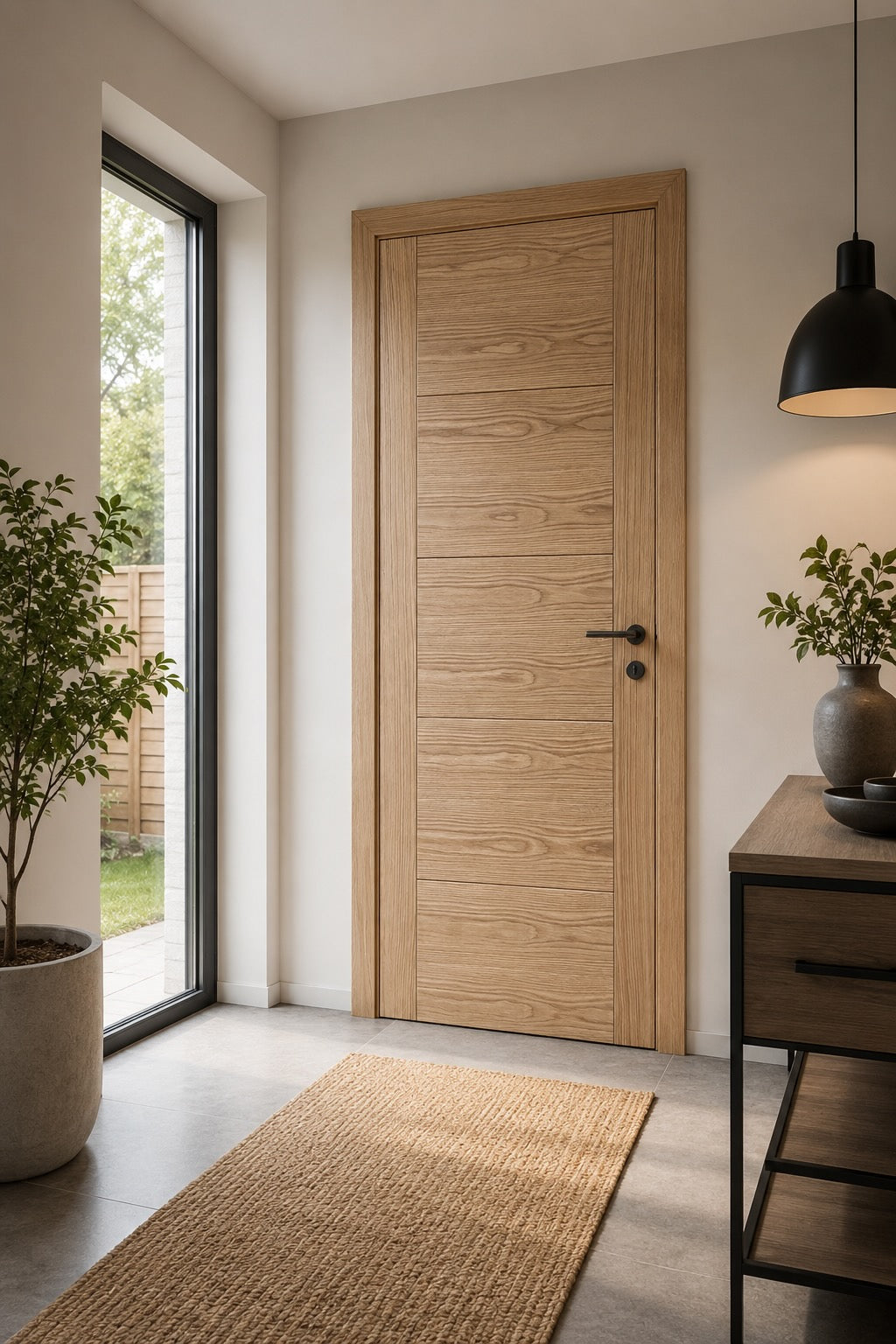 Oak Prefinished 5 Panel Internal Door - Artis Rio (Ladder / V-Groove)