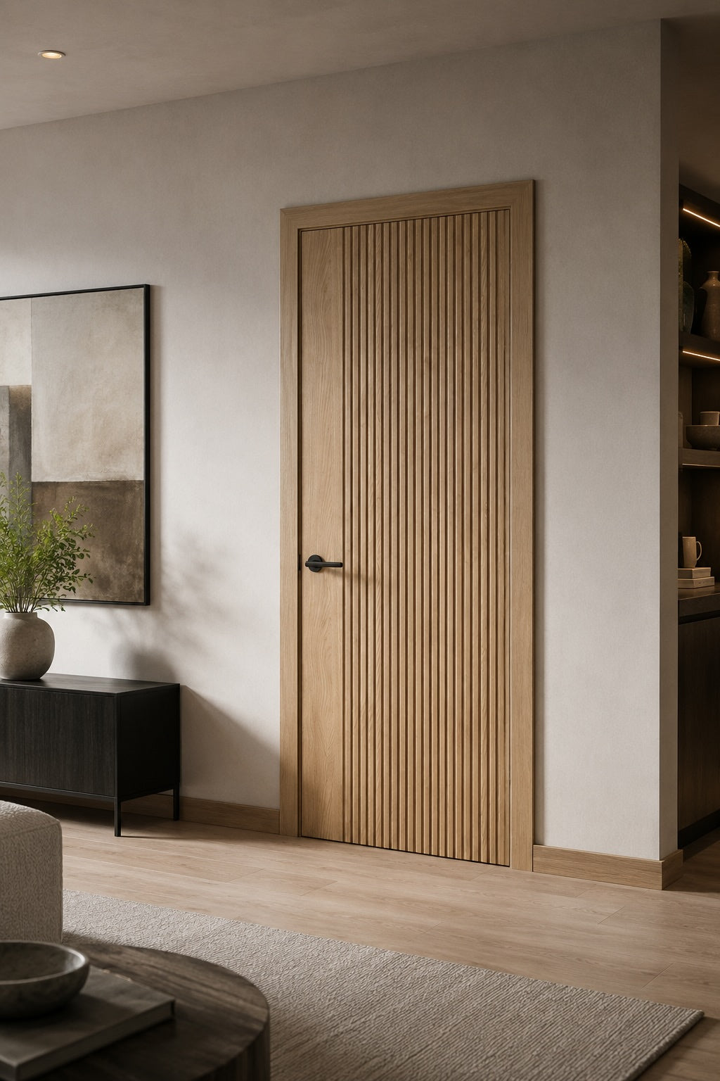 Oak Pre-Finished Fluted Internal Door - Artis Tokyo (Reeded, Modern Style)