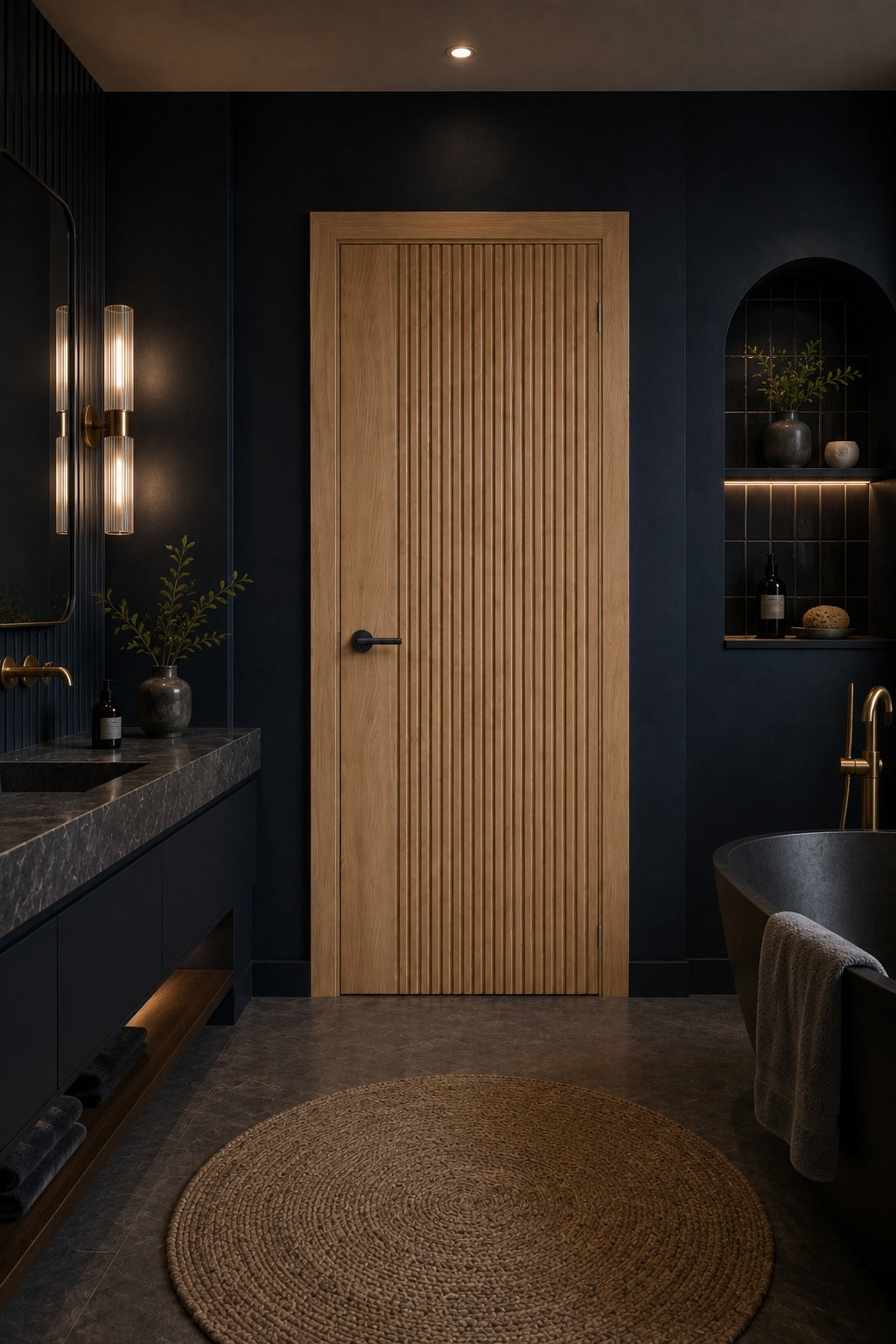 Oak Pre-Finished Fluted Internal Door - Artis Tokyo (Reeded, Modern Style)