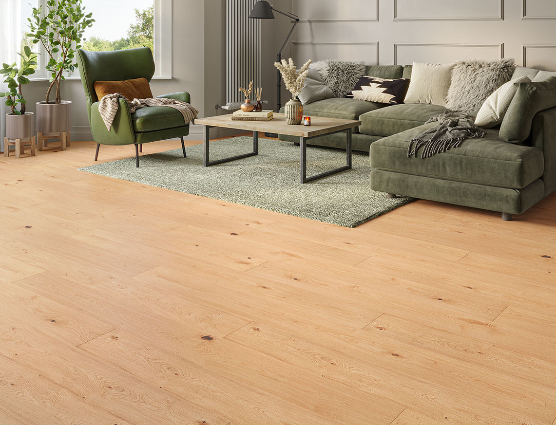 Aurora Oak Natural Brushed Plank Engineered Wood Flooring | UV Lacquered | 190 x 1900 x 20/6mm