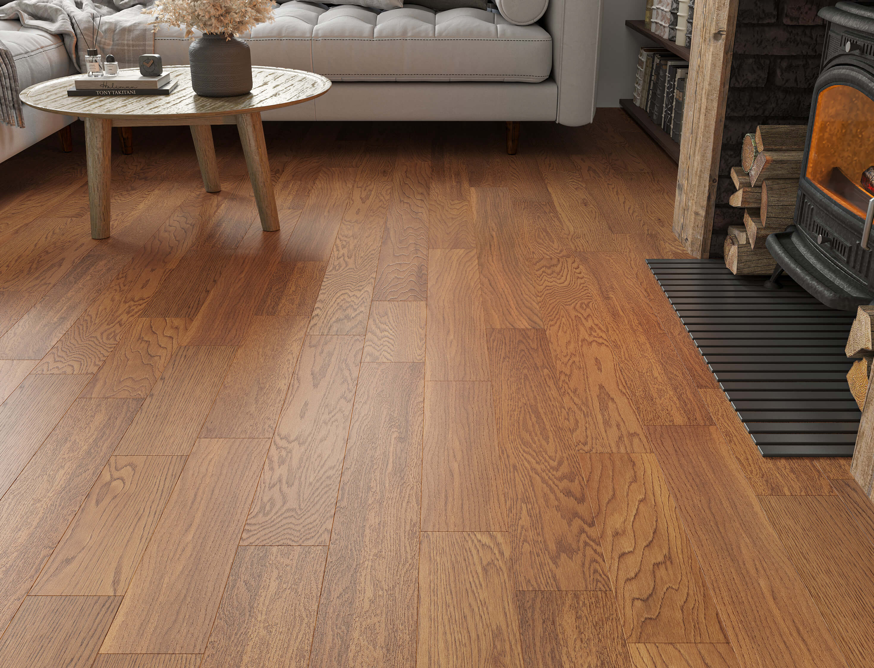 Avon Oak Golden Brushed Plank Engineered Wood Flooring | UV Oiled | 125 x 300-1200 x 14/3mm