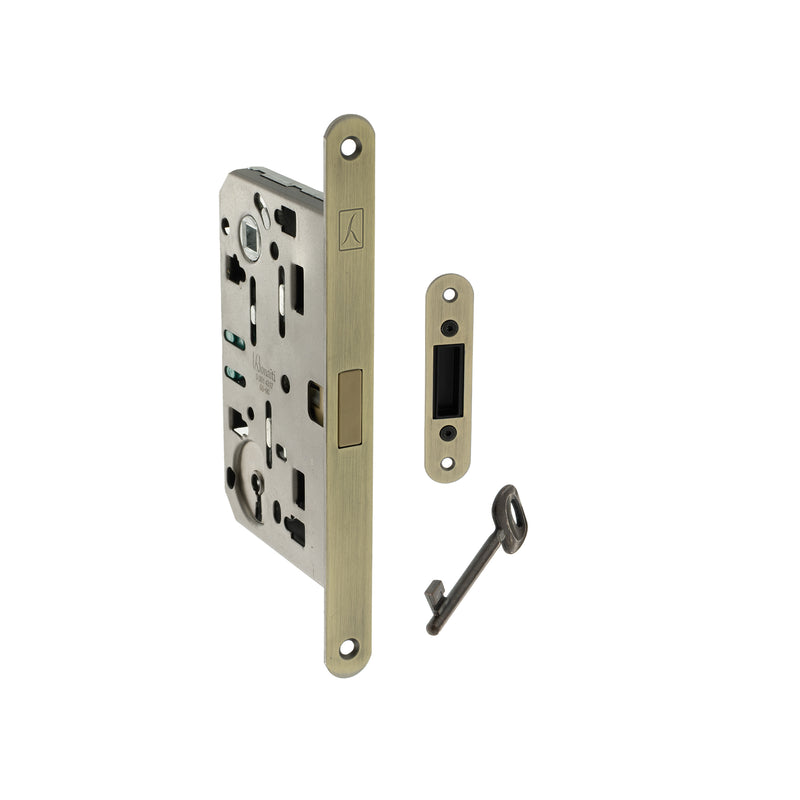 Atlantic Bonaiti Polaris 2XT Magnetic Key Sashlock 60mm backset - Matt Antique Brass