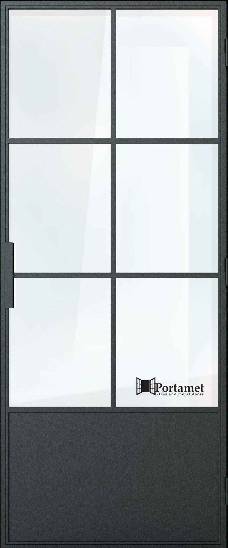 Portamet by Sfarzo - Barcelona Classic Single Glazed Steel Hinged Door with Frame