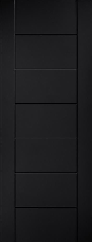 LPD Linear 7 Panel Black Laminate Pre-Finished Fire Door