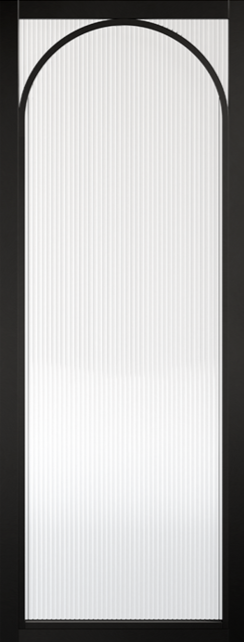 LPD Melrose Reeded Glazed Pre-Finished Black Door Internal door