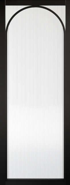 LPD Melrose Reeded Glazed Pre-Finished Black Door