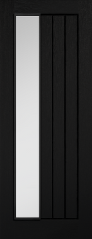 LPD Mexicano Offset Glazed Pre-Finished Black Door Internal door