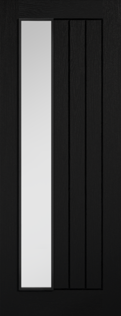 LPD Mexicano Offset Glazed Pre-Finished Black Door Internal door