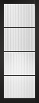 LPD Soho 4L Reeded Glazed Pre-Finished Black Door