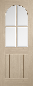 LPD Mexicano Arched Square Top Glazed Pre-Finished Blonde Oak Door