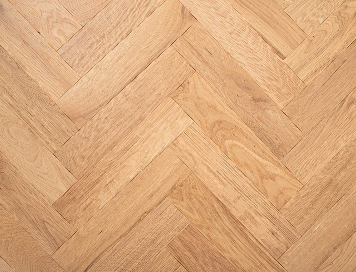 Bramham Oak Natural Brushed Herringbone Engineered Wood Flooring | UV Oiled | 90 x 400 x 15/4mm