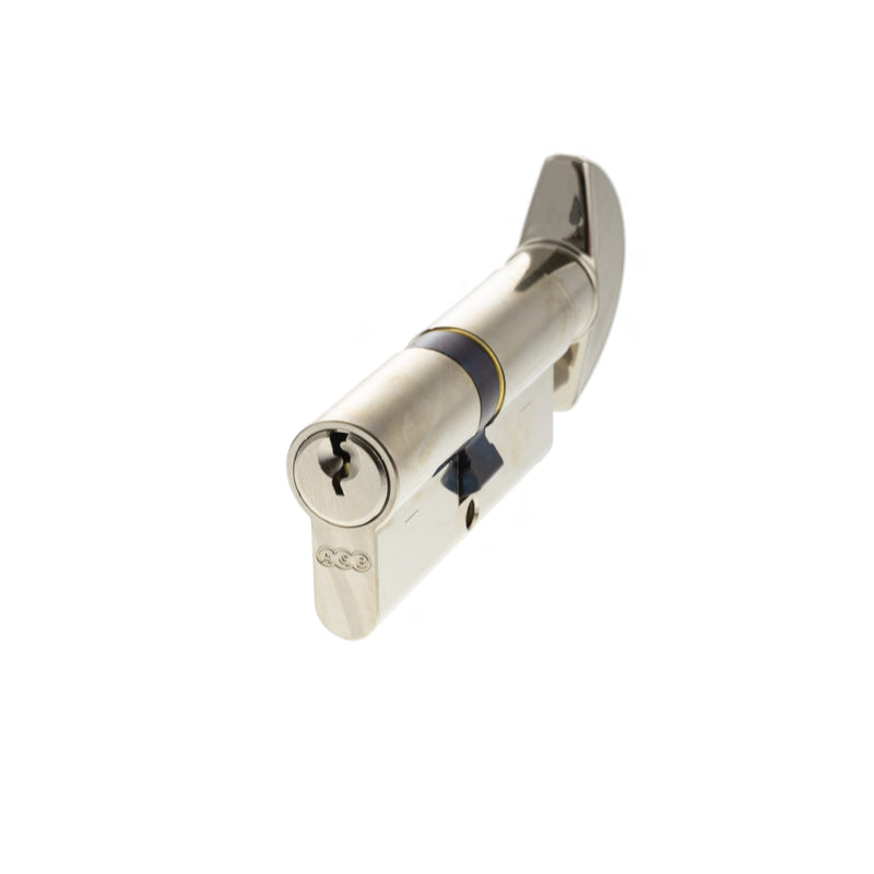 AGB Euro Profile 5 Pin Cylinder Key to Turn 35-35mm (70mm) - Polished Nickel