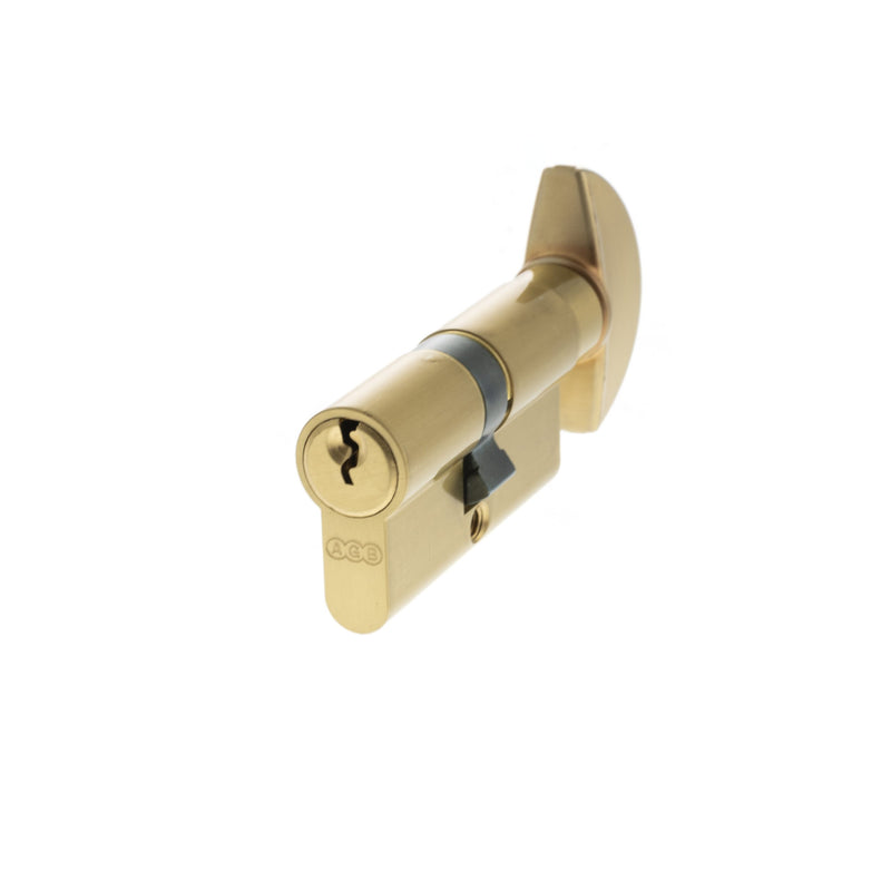 AGB Euro Profile 5 Pin Cylinder Key to Turn 30-30mm (60mm) - Satin Brass