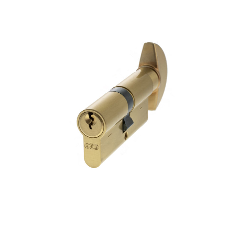 AGB Euro Profile 5 Pin Cylinder Key to Turn 35-35mm (70mm) - Satin Brass