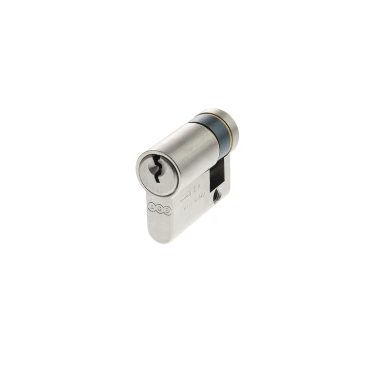 AGB Euro Profile 5 Pin Single Cylinder 35-15mm (45mm) - Satin Chrome