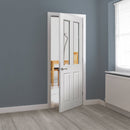 JB Kind Canterbury 2 Light Clear Glass Internal Door - Grained