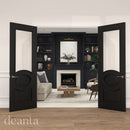 Deanta Clarendon Black Pre-Finished Bevelled Glazed Door FSC