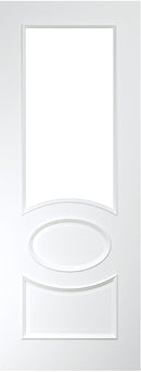 Deanta Clarendon White Primed Bevelled Glazed Door FSC