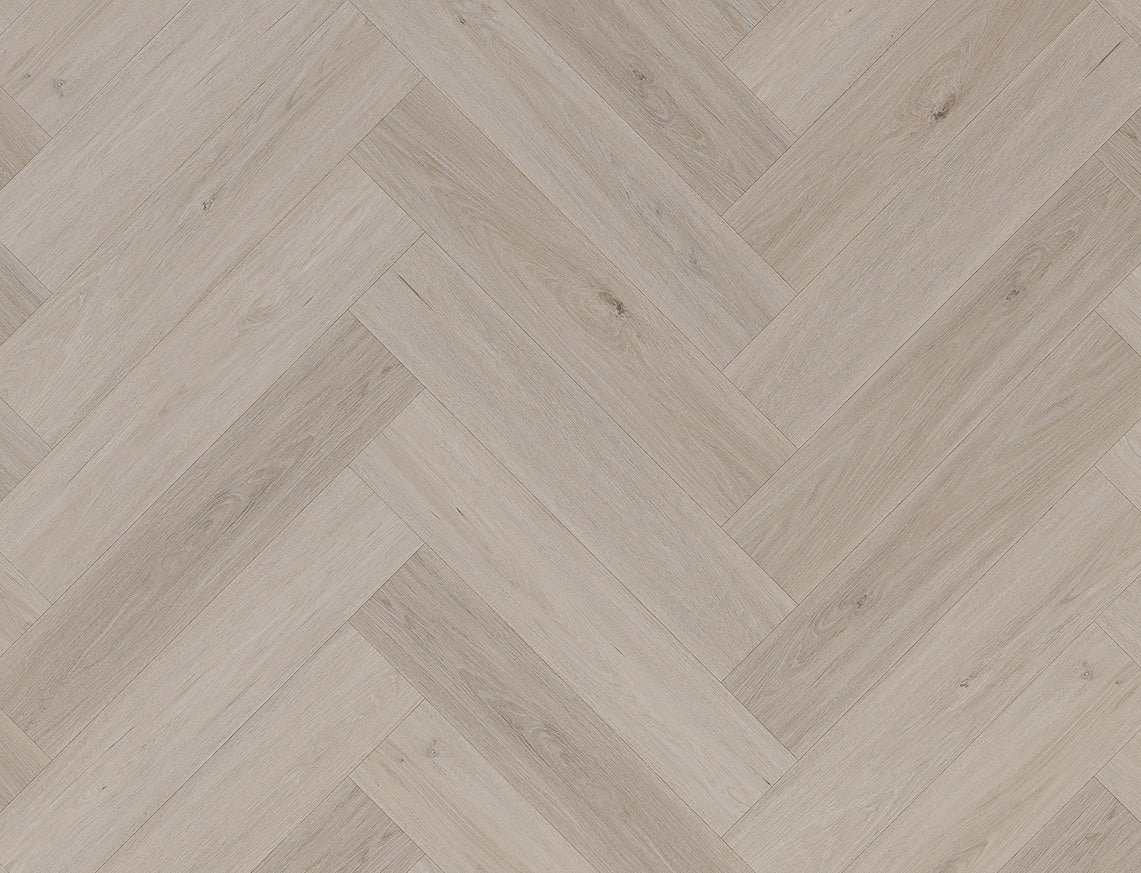 Compton Oak Light Grey Oak Herringbone LVT Flooring | 128 x 615 x 5/0.5mm