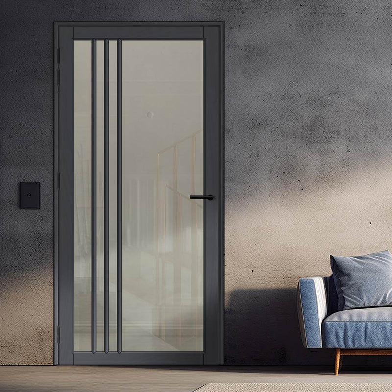 Urban Lite Bella Door DD0103C Clear Glass - Dark Grey Premium Primed