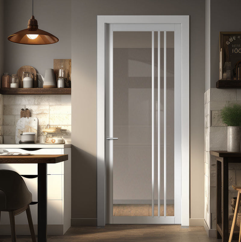Urban Lite Bella Door DD0103C Clear Glass - White Premium Primed
