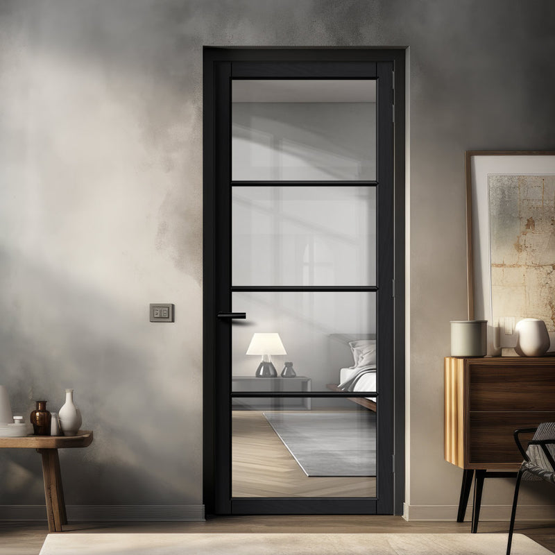 Urban Lite Firena Door DD0114C Clear Glass - Black Premium Primed