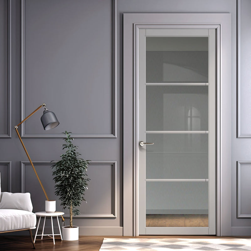 Urban Lite Firena Door DD0114C Clear Glass - Light Grey Premium Primed