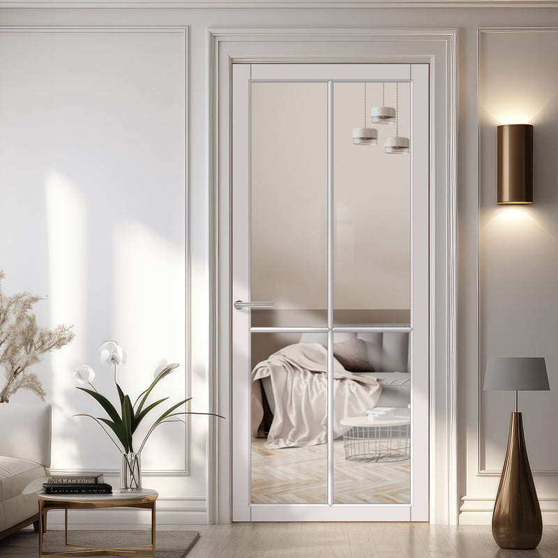 Urban Lite Kora Door DD0116C Clear Glass - White Premium Primed