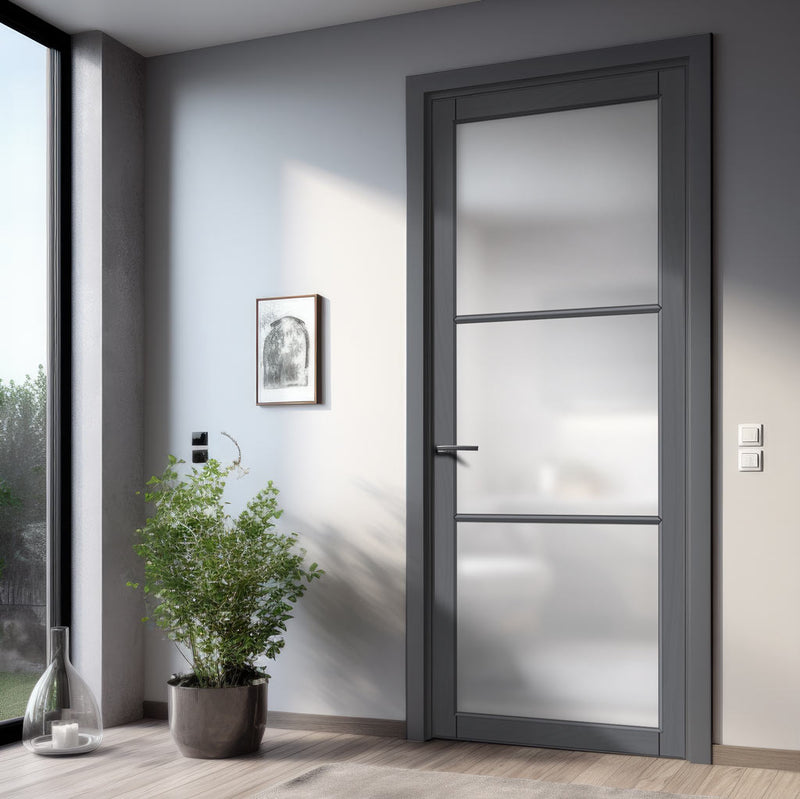 Urban Lite Iretta Door DD0115F Frosted Glass - Dark Grey Premium Primed