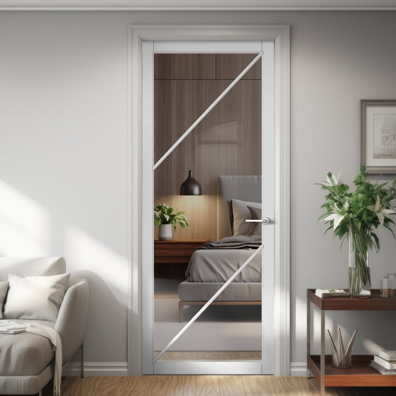Urban Lite Aria Door DD0124C Clear Glass - White Premium Primed