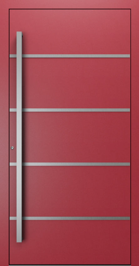 Turenwerke SL75 Design 02 Premium75 aluminium door in purple red RAL 3004