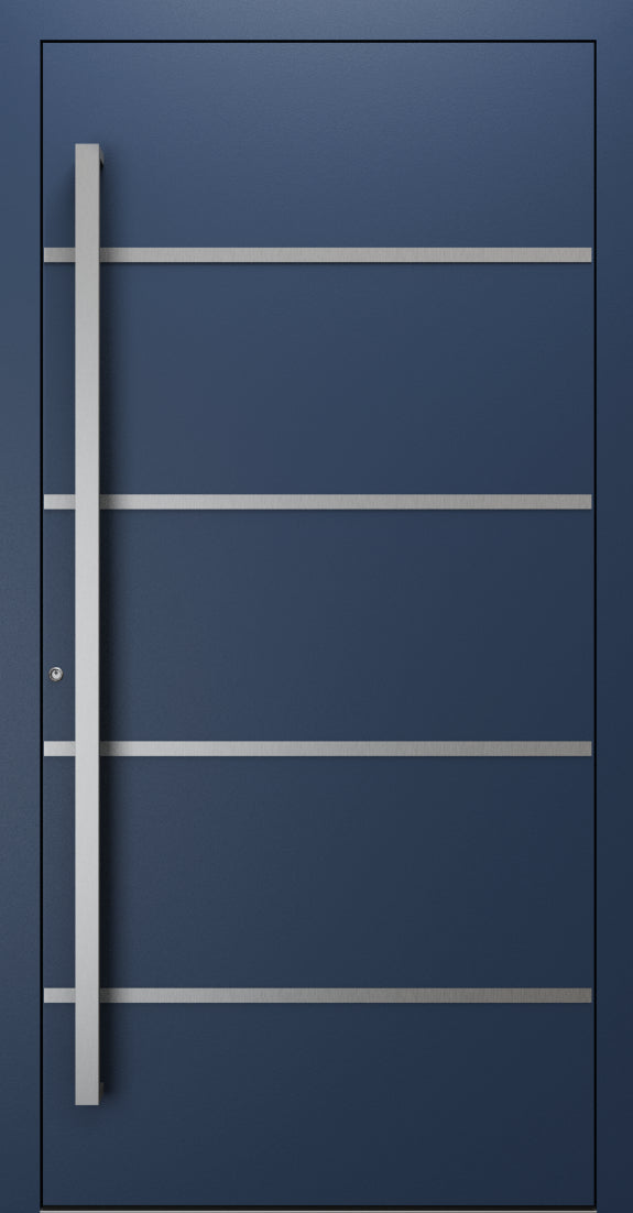 Turenwerke SL75 Design 02 Premium75 aluminium door in sapphire blue RAL 5003