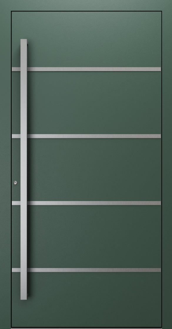 Turenwerke SL75 Design 02 Premium75 aluminium door in fir green RAL 6009