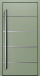 Turenwerke SL75 Design 02 Premium75 aluminium door in pale green RAL 6021