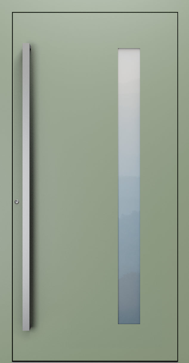 Turenwerke SL75 Design 04 Premium75 aluminium door in pale green RAL 6021