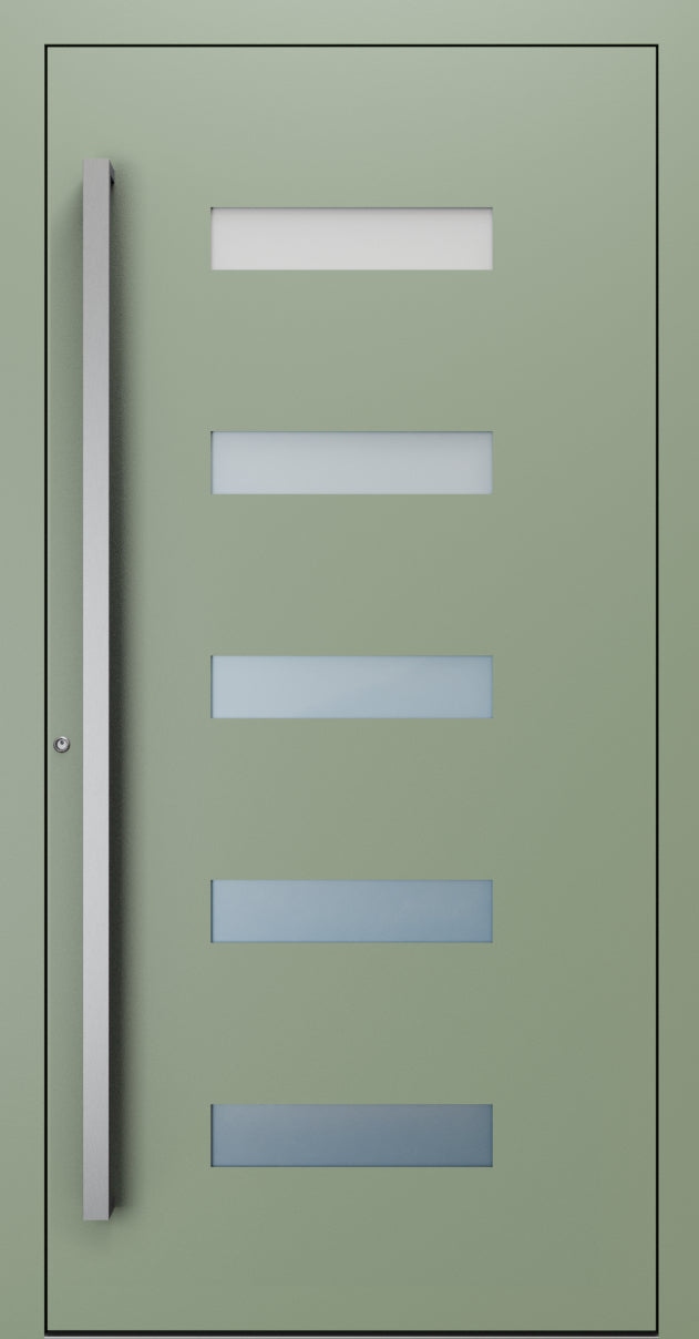 Turenwerke SL75 Design 11 Premium75 aluminium door in pale green RAL 6021