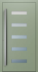 Turenwerke SL75 Design 11 Premium75 aluminium door in pale green RAL 6021