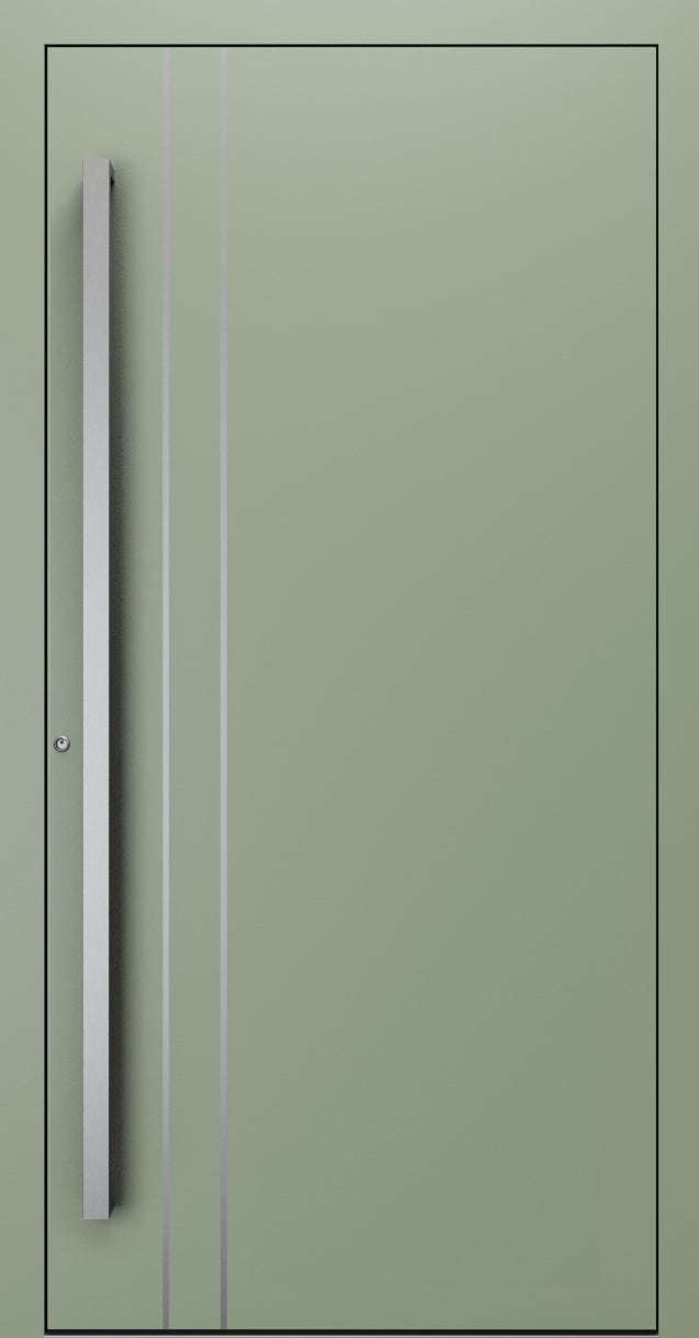 Turenwerke SL75 Design 1210 Premium75 aluminium door in pale green RAL 6021