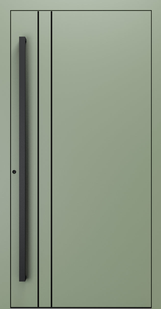 Turenwerke SL75 Design 1210B Premium75 aluminium door in pale green RAL 6021