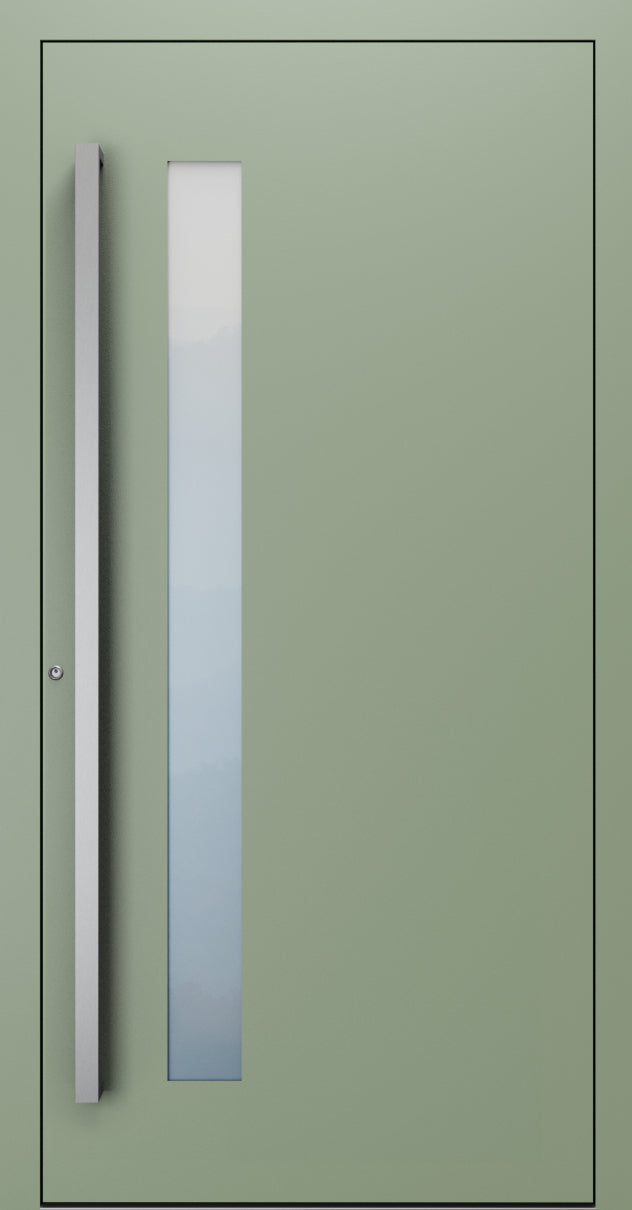 Turenwerke SL75 Design 14 Premium75 aluminium door in pale green RAL 6021