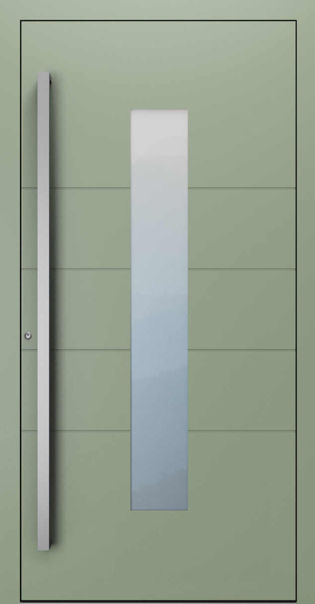 Turenwerke SL75 Design 1450 Premium75 aluminium door in pale green RAL 6021