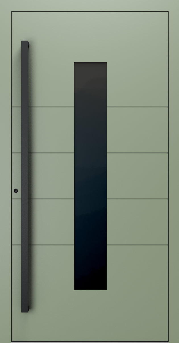 Turenwerke SL75 Design 1450B Premium75 aluminium door in pale green RAL 6021