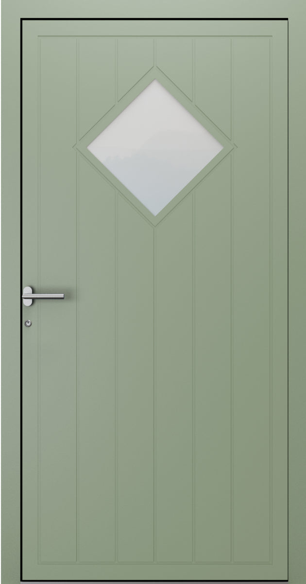 Turenwerke SL75 Design 1980 Premium75 Classic Aluminium Door - Pale Green RAL 6021
