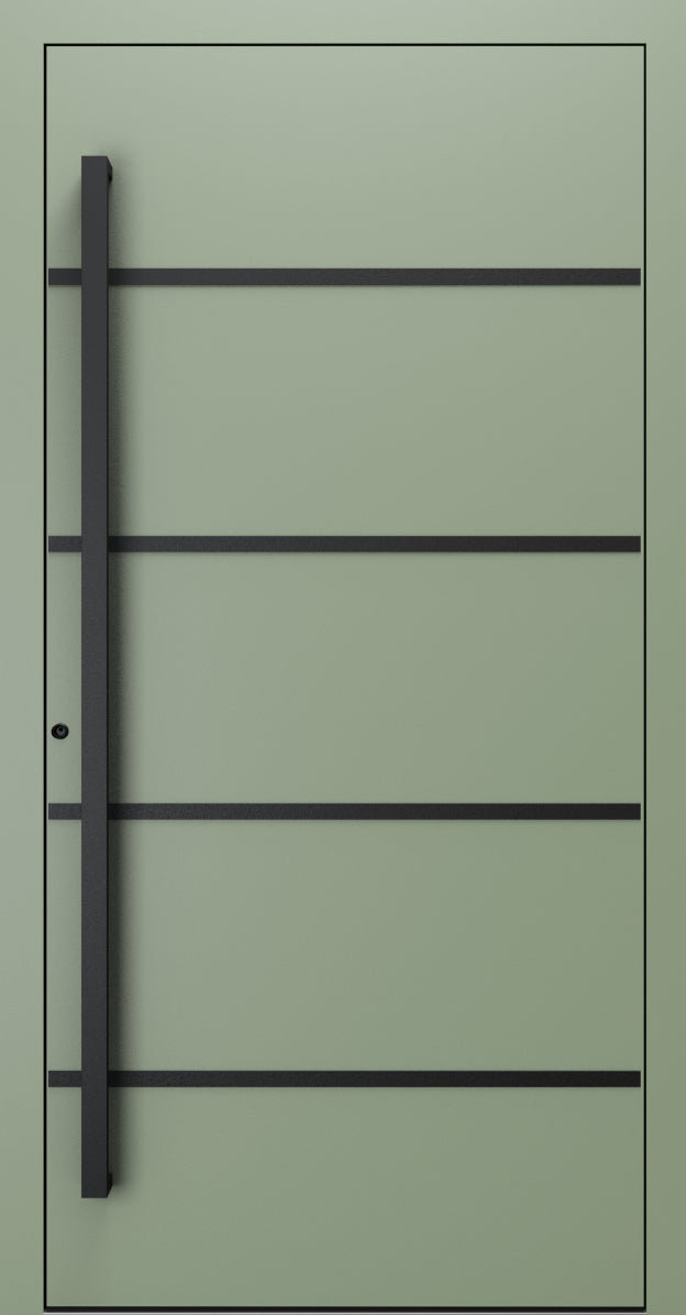 Turenwerke SL75 Design 22 Premium75 aluminium door in pale green RAL 6021